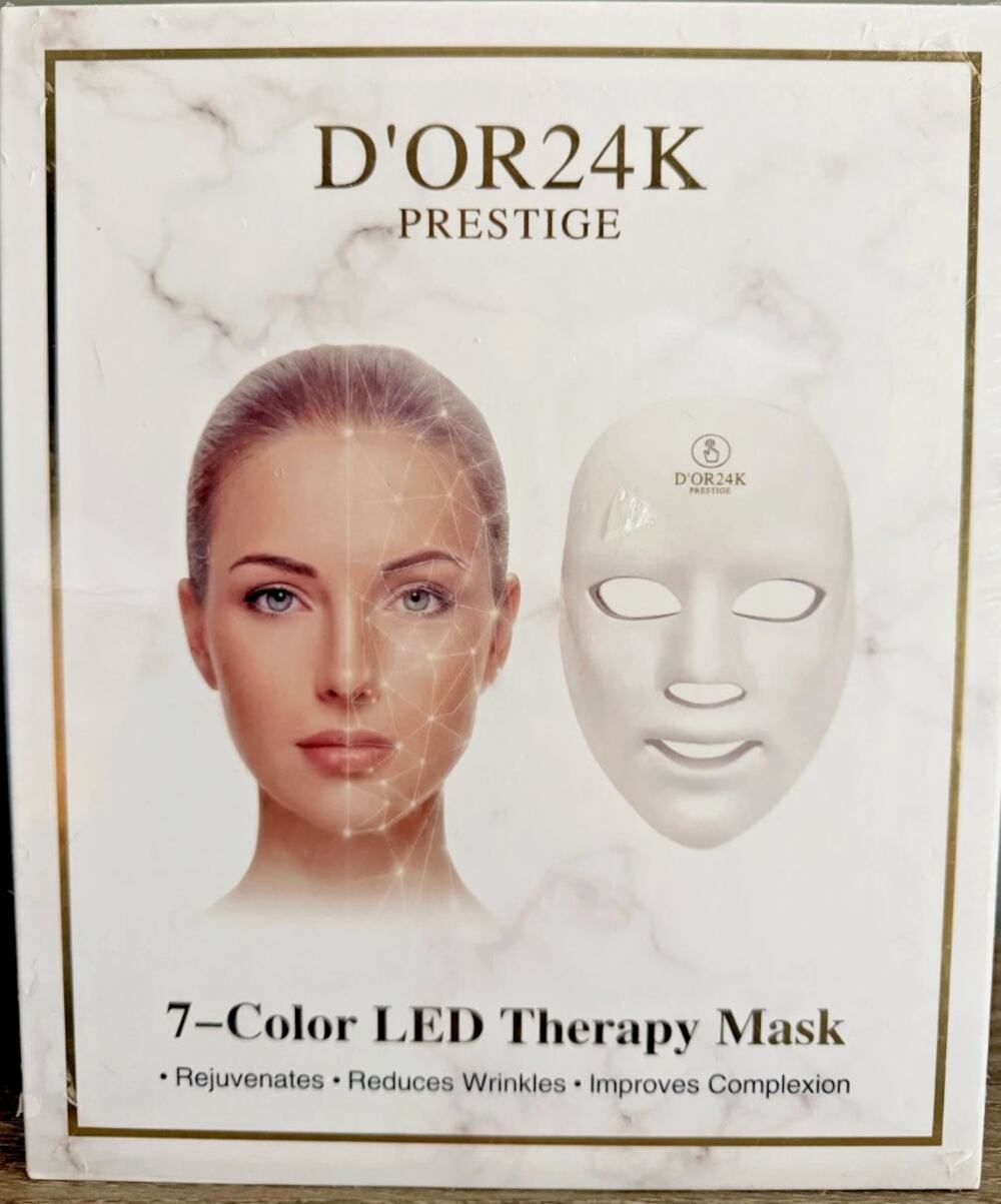 D'OR24K 7 Color LED Face Mask Light Therapy Skincare Device New